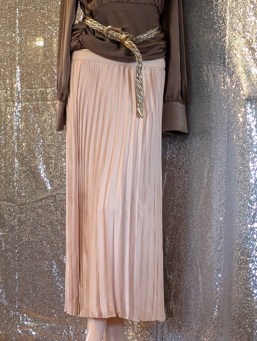 Rachel Zoe Cream Pleated Maxi Skirt